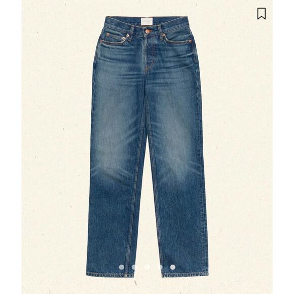 B44 DOEN Diana High Rise Straight Jeans 26 Villefort Organic Cotton Button Fly - Picture 4 of 13